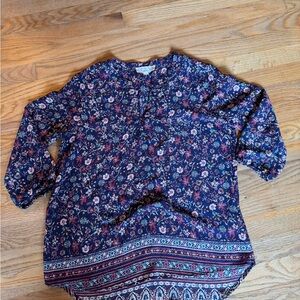 Pink Rose Navy Floral Top
